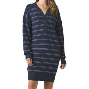 prAna Milani Henley Dress - Size Medium - Nautical Stripe